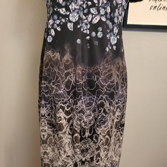 Kevan Hall Diamond and Lace Print Dress - Picture 9 of 16